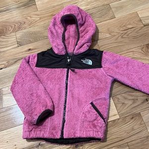 XXS girls kids pink north face fleece zip up jacket